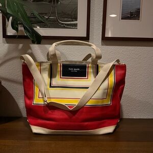 KATE SPADE Multicolor Tote with Red and Yellow Accents